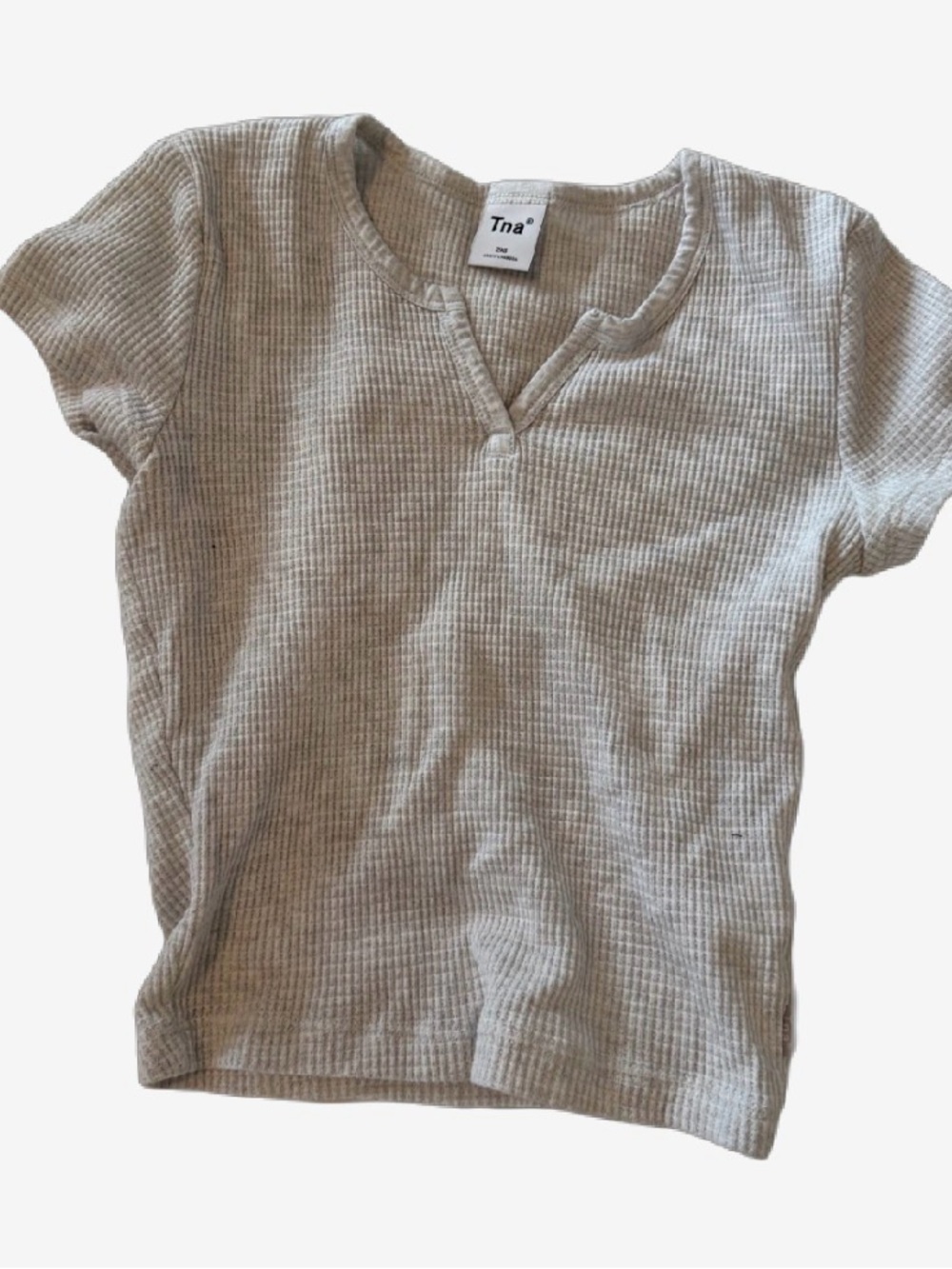 TNA Heather Gray Short Sleeve Waffle Tee